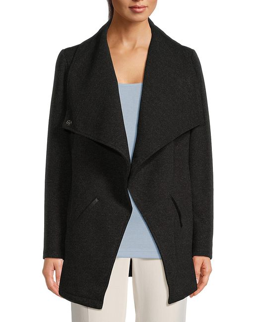 Saks Fifth Avenue Made in Italy Saks Fifth Avenue Waterfall Collar Open Front Cardigan