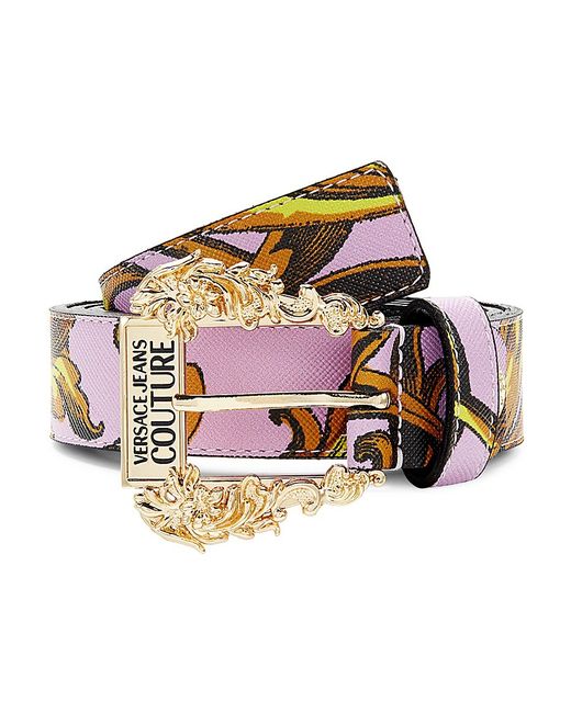Versace Jeans Couture Printed Logo Leather Lined Belt 80