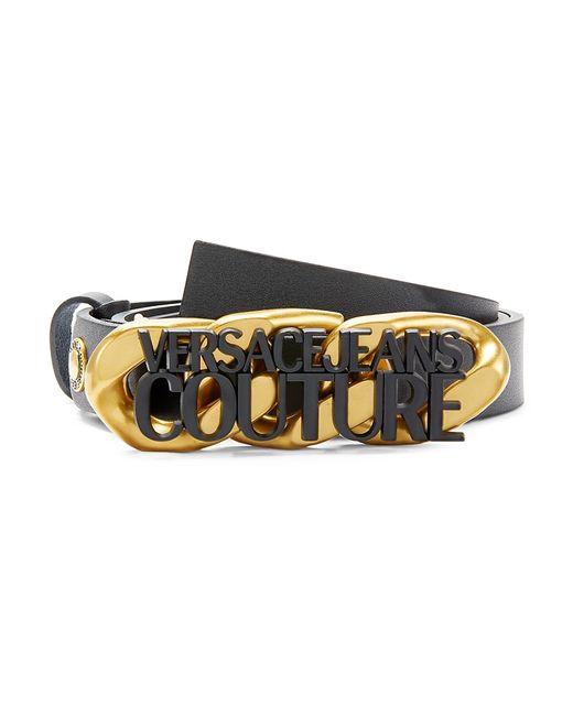 Versace Jeans Couture Logo Chain Leather Belt 100