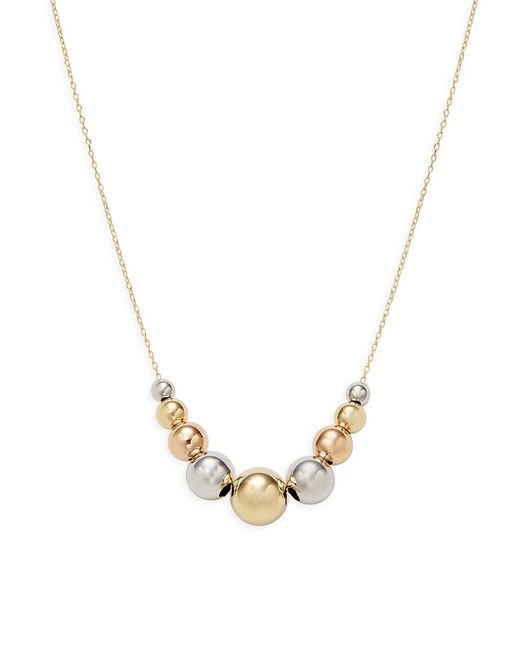 Saks Fifth Avenue Made in Italy 14K Tri Tone Ball Necklace