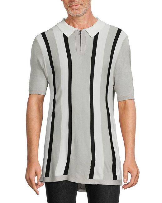 Industry Mens Striped Knit Polo