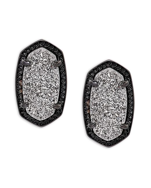 Kendra Scott Ellie Platinum Plated Drusy Stud Earrings