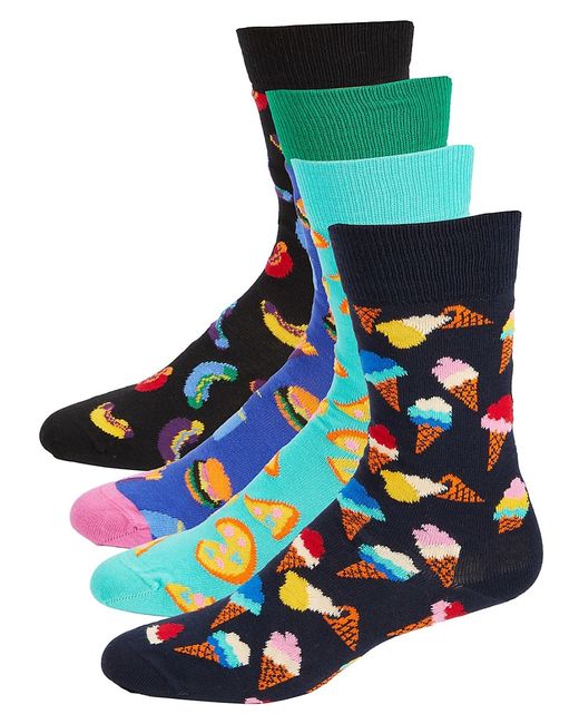 Happy Socks 4-Pack Patterned Crew Socks Gift Set