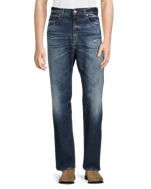 7 For All Mankind Cooper Squiggle High Rise Straight Leg Jeans