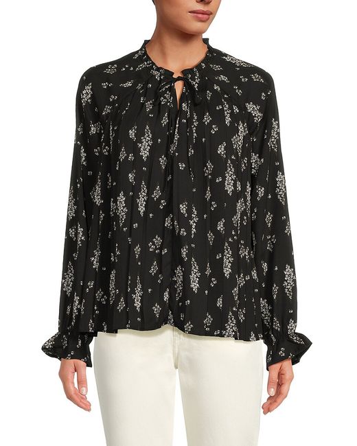 Bobeau Floral Pleated Top