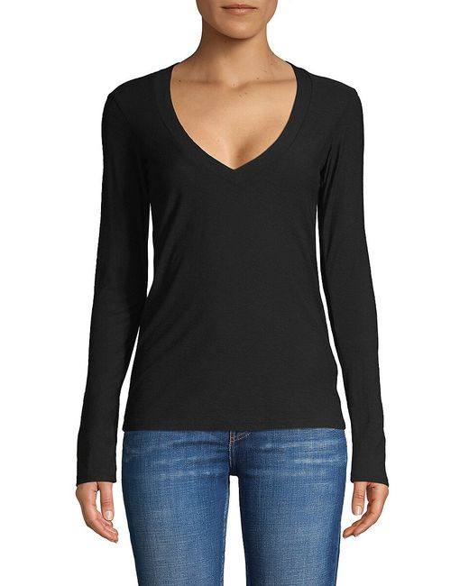 James Perse Long-Sleeve Cotton-Blend Top 1