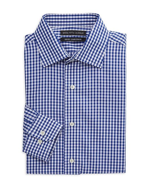 Saks Fifth Avenue Made in Italy Saks Fifth Avenue Slim Fit Checked Dress Shirt