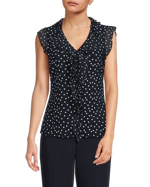 Tommy Hilfiger Dotted Ruffle Blouse
