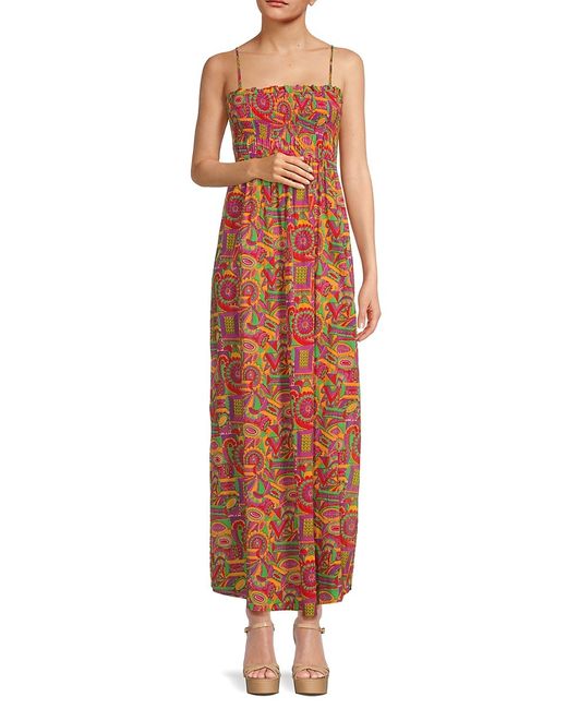 Ba & Sh Floral Shirred Maxi Dress 0