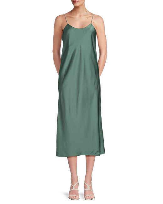 Ba & Sh Embellished Satin Midi Slip Dress 0
