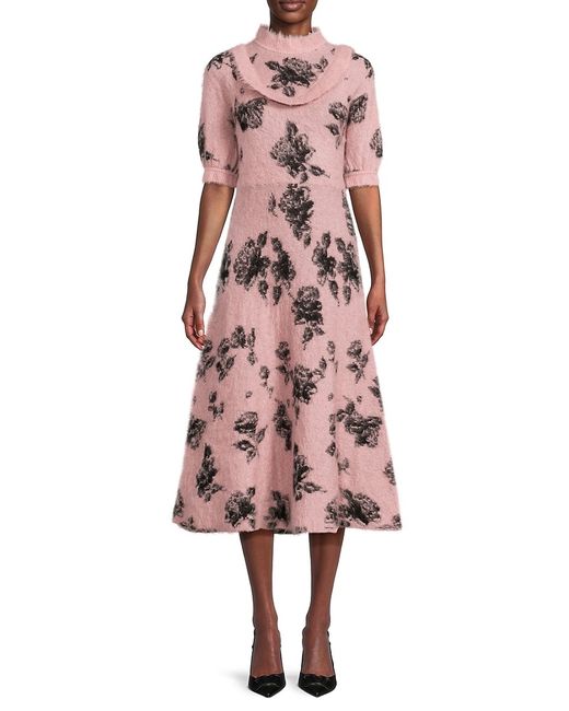 RED Valentino Floral Sweater A Line Dress