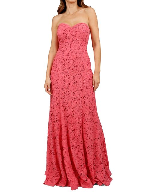 Rene Ruiz Collection Strapless Sweetheart Lace Gown