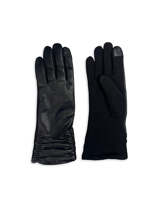 Marcus Adler Ruched Touchscreen Leather Gloves