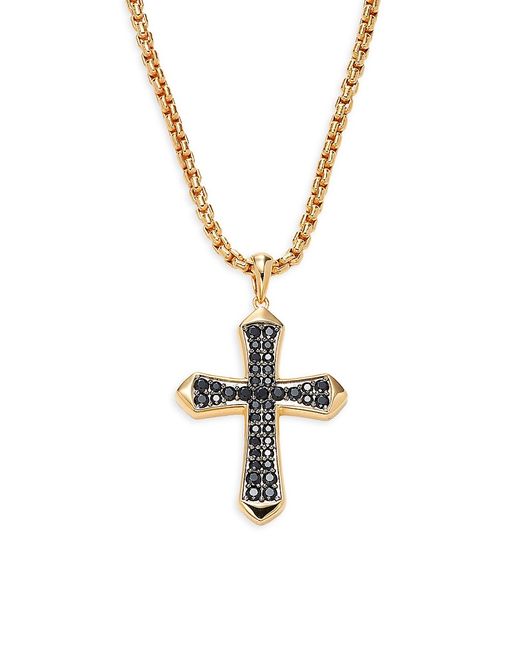 Effy 14K Goldplated Sterling Silver Spinel Cross Pendant Necklace