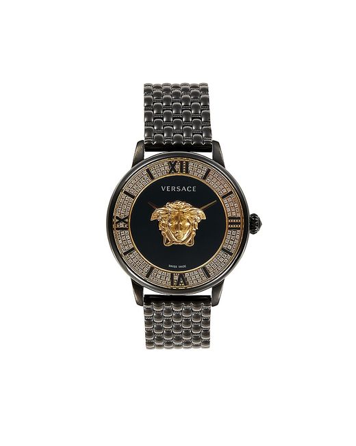 Versace 38MM IP Stainless Steel Diamond Bracelet Watch