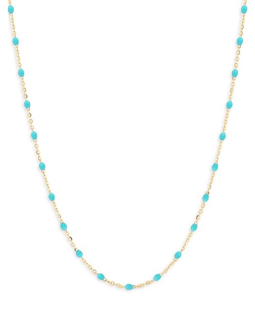 Saks Fifth Avenue Made in Italy Saks Fifth Avenue 14K Enamel Beaded Cable Chain Necklace