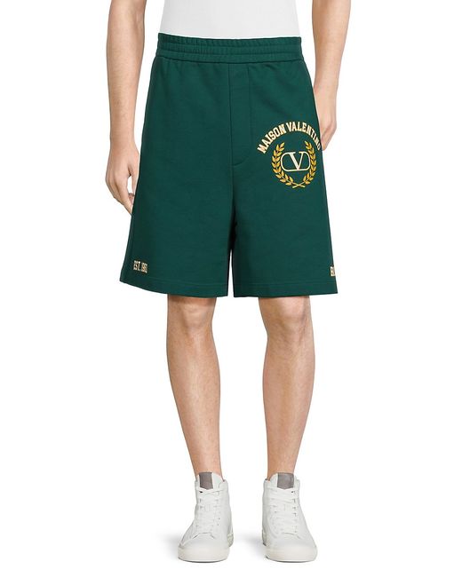 Valentino Knit Jersey Logo Shorts