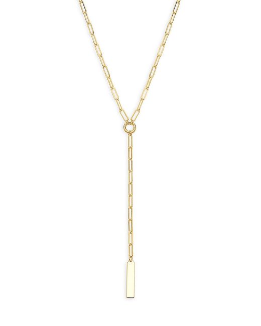 Saks Fifth Avenue Made in Italy Saks Fifth Avenue 14K Paperclip Chain Lariat Necklace