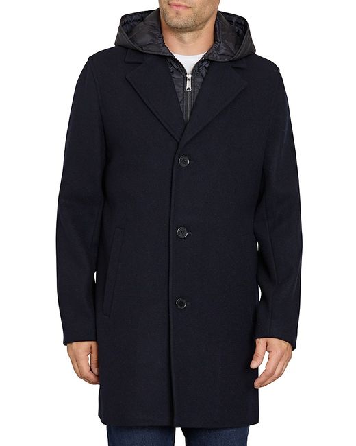 Sam Edelman Wool Blend Overcoat With Hooded Bib