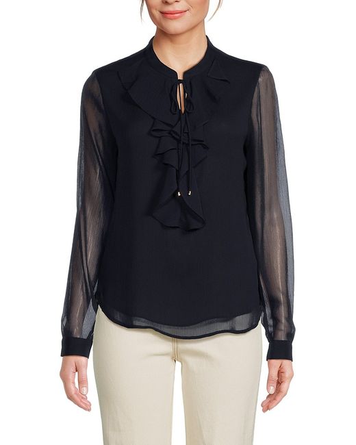 Tommy Hilfiger Crinkle Ruffle Blouse