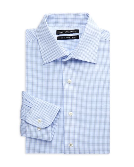 Saks Fifth Avenue Made in Italy Saks Fifth Avenue Checked Slim Fit Dress Shirt