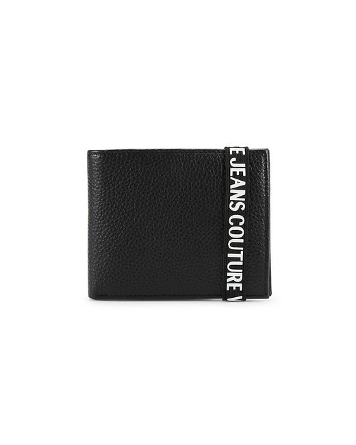 Versace Jeans Couture Logo Elastic Leather Bifold Wallet