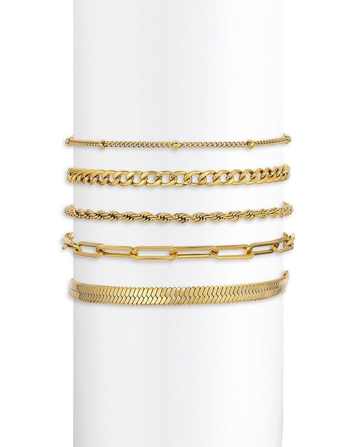 Eye Candy LA Luxe Victoria 5-Piece Goldtone Chain Bracelet Set