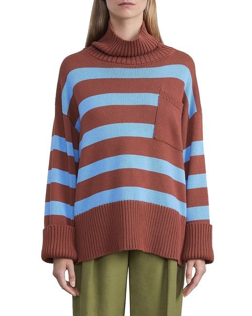 Lafayette 148 New York Cotton Silk Striped Sweater