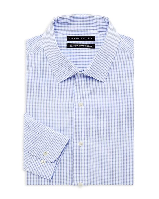 Saks Fifth Avenue Made in Italy Saks Fifth Avenue Classic Fit Grid Dress Shirt