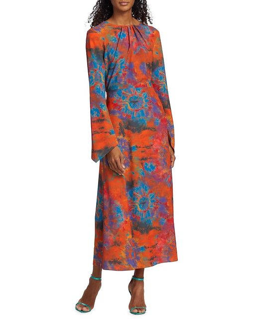 Ronny Kobo Mara Abstract Midi Dress