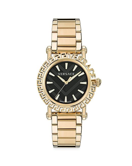Versace Greca Glam 40MM IP Goldtone Stainless Steel Bracelet Watch