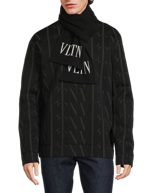 Valentino Logo Virgin Wool Cashmere Scarf