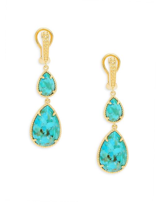 Effy ENY 14K Goldplated Sterling Turquoise Drop Earrings