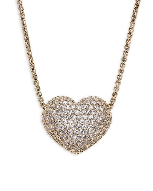 Adriana Orsini 18K Goldplated Cubic Zirconia Puffy Heart Pendant Necklace