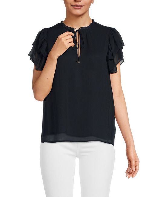 Tommy Hilfiger Solid Layered Sleeve Top