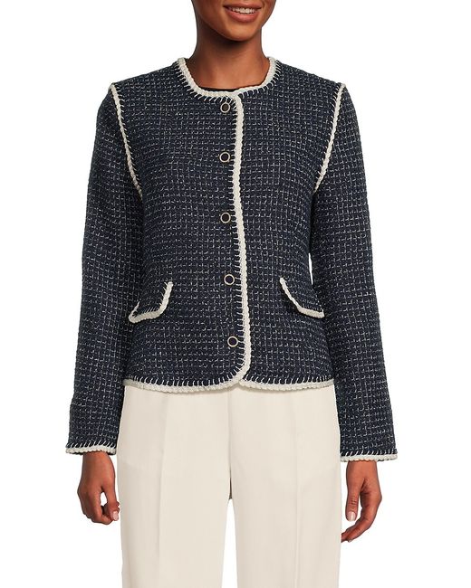 Nanette Nanette Lepore Tweed Contrast Trim Jacket