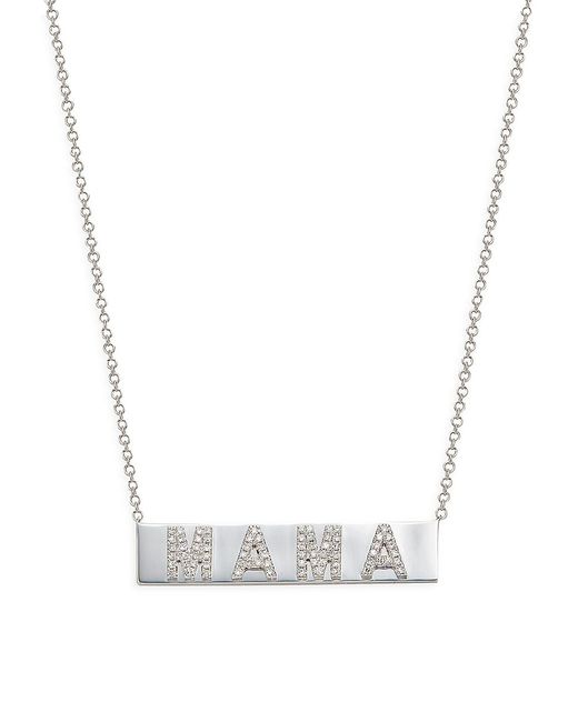 EF Collection Mama 14K 0.14 TCW Diamond Nameplate Necklace