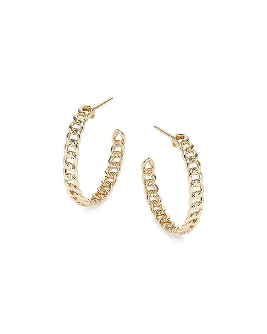 EF Collection Core Curb 14K Chain Hoop Earrings