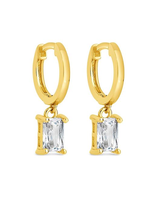 Sterling Forever Cirilla 14K Goldplated Cubic Zirconia Huggie Earrings