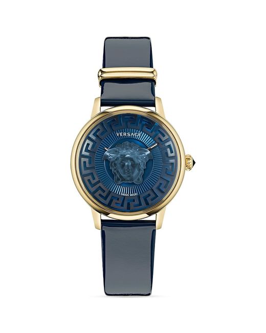 Versace Medusa Alchemy 38MM IP Goldtone Stainless Steel Leather Watch
