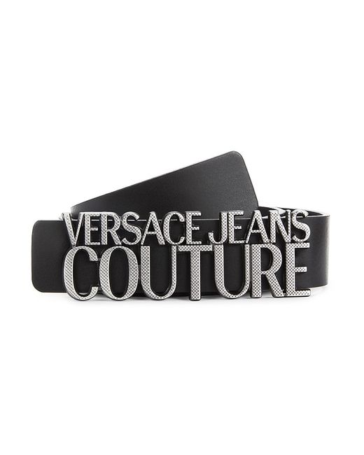 Versace Jeans Couture Plaque Logo Leather Belt
