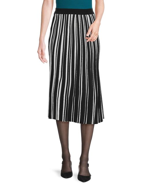 Karl Lagerfeld Striped Pleated Midi Skirt