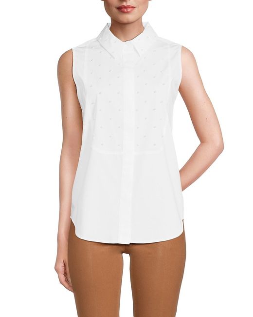 Karl Lagerfeld Faux Pearl Collared Shirt