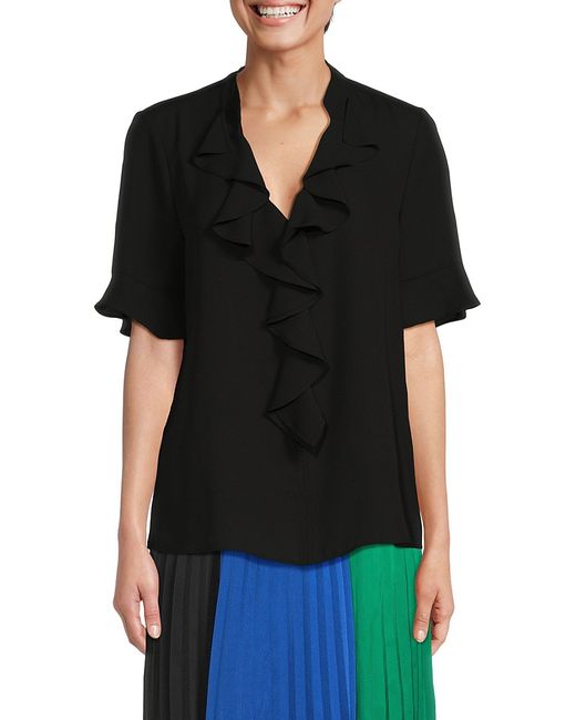 Karl Lagerfeld Solid Ruffle Blouse