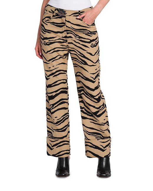 Stella McCartney Tiger Print Wool Blend Trousers