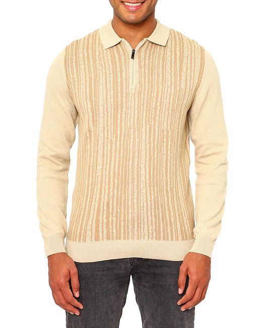 Vellapais Stripe Quarter Zip Polo Sweater