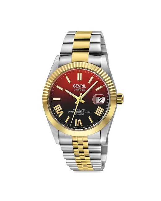 Gevril West Village Fusion Elite 40MM Two Tone Stainless Steel Bracelet Watch