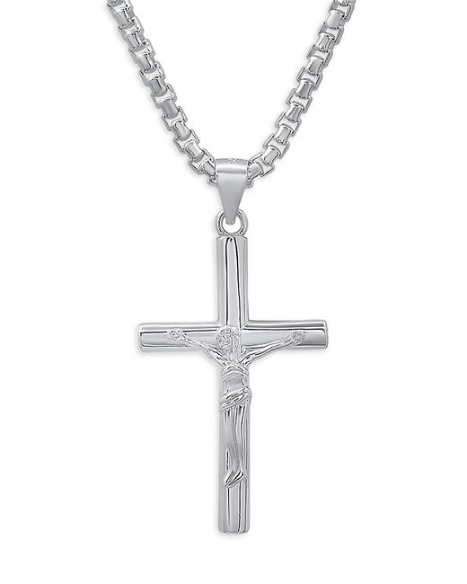 Anthony Jacobs Sterling Cross Pendant Chain Necklace