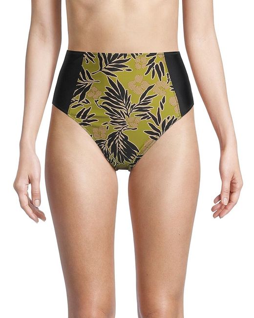 Tanya Taylor Kaia Palm High Rise Bikini Bottoms