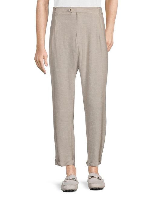 Saks Fifth Avenue Made in Italy Saks Fifth Avenue High Rise Linen Blend Trousers